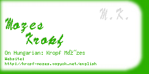 mozes kropf business card